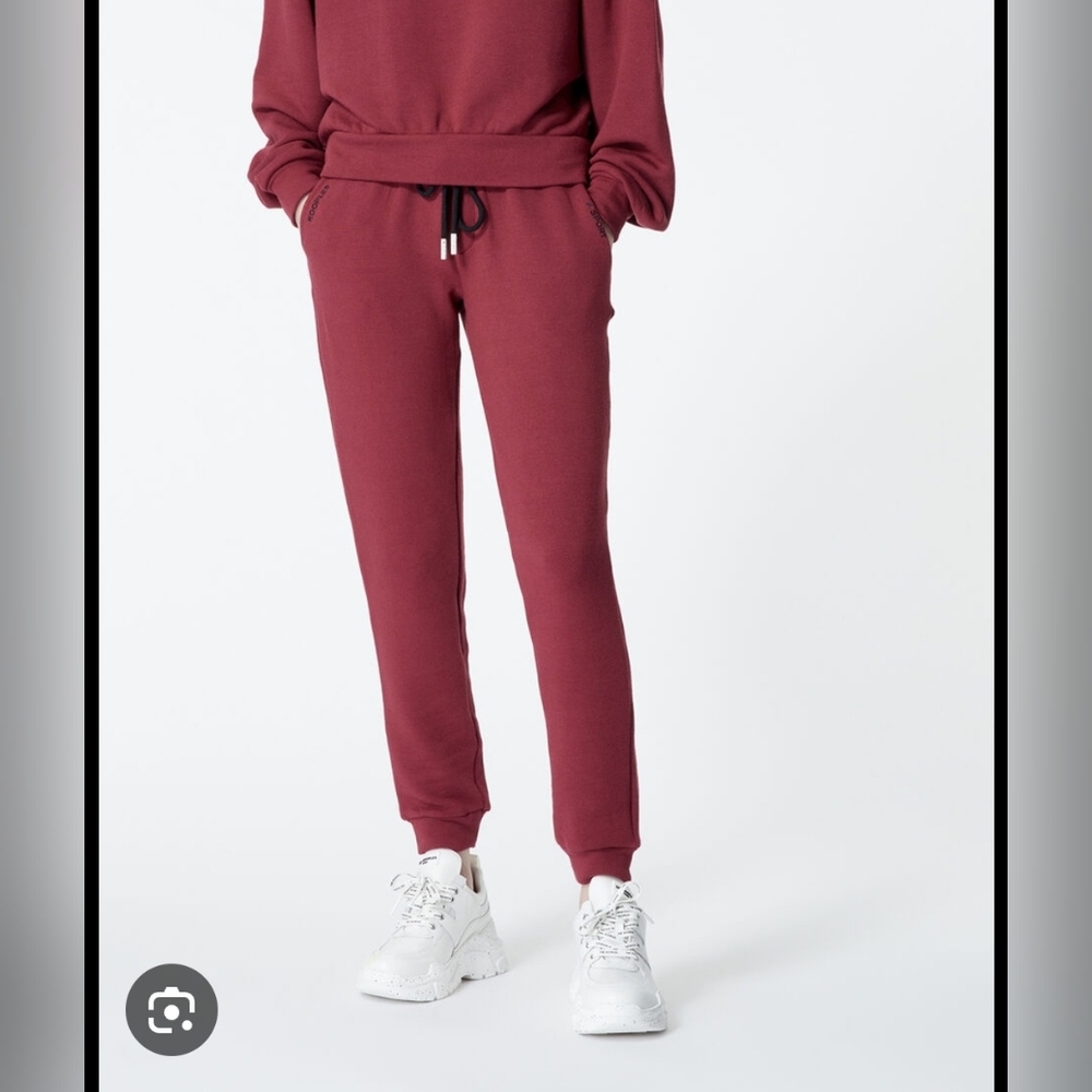 Kooples x Sport Burgundy Drawstring Soft Jogger Pants Women Size 2